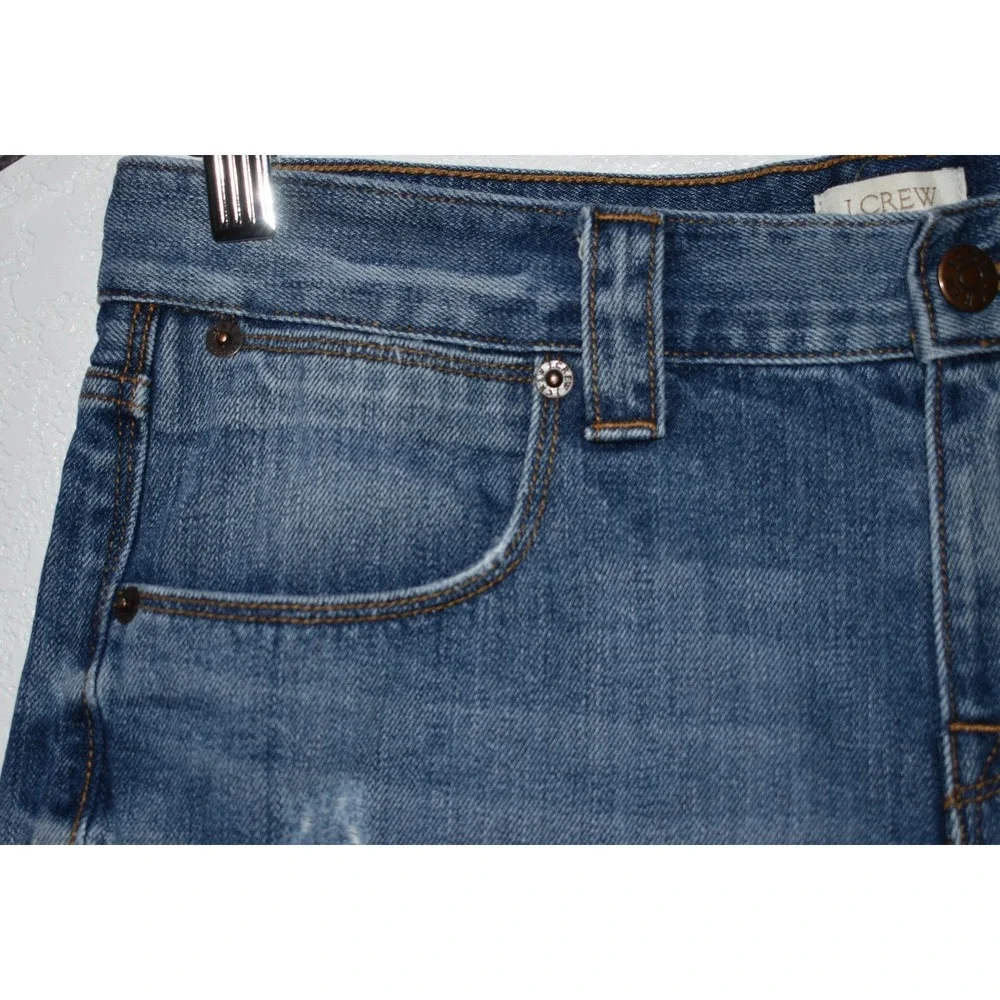 J.Crew Womens 27 Denim Shorts Distressed Frayed Hem 5-Pocket Med Wash C6013